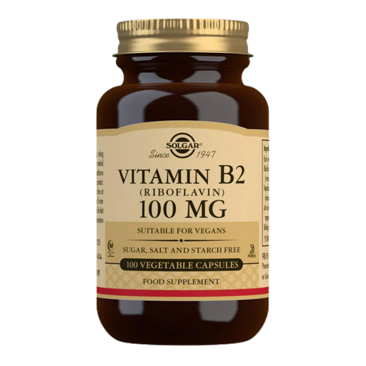 Solgar Vitamin B2 (Riboflavin) 100 mg Vegetable Capsules  - Pack of 100