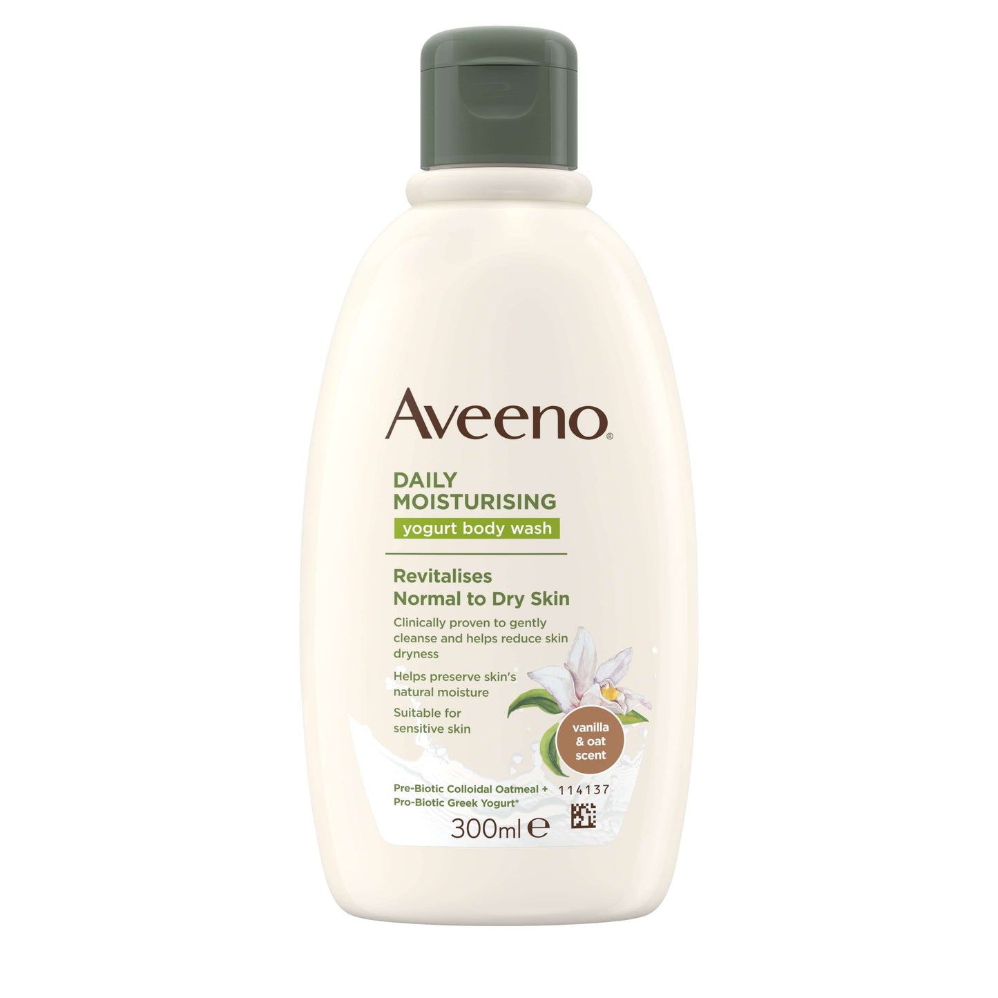 Aveeno daily moisturising yogurt body wash with soothing oat & greek yogurt 300ml