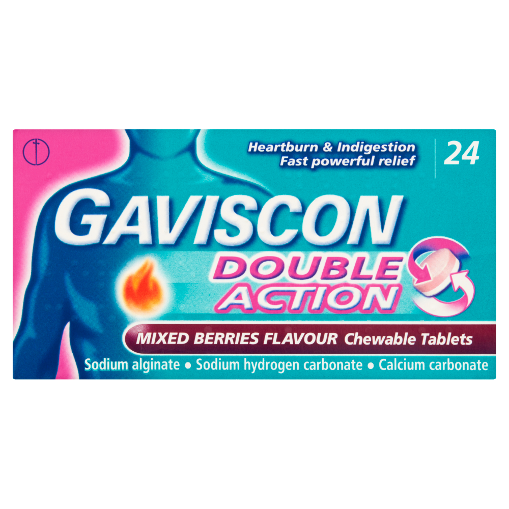 Gaviscon Double Action Chewable Tablets Mixed Berries 24 Tablets