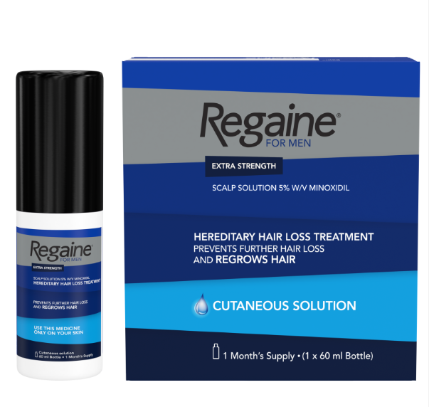 REGAINE FOR MEN EXTRA STRENGTH SCALP SOLUTION HEREDITARY HAIR LOSS TREATMENT – CONTAINS MINOXIDIL