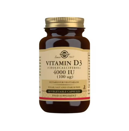 Solgar Vitamin D3 (Cholecalciferol) 4000 Iu   (Pack of 60)